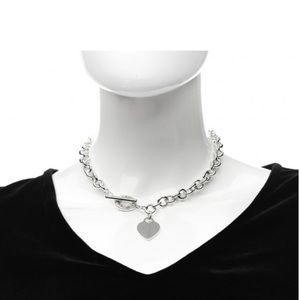Tiffany & Co. Sterling Silver Heart Tag Toggle Necklace.